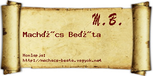 Machács Beáta névjegykártya
