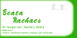beata machacs business card